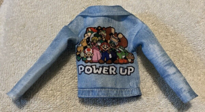 Barbie doll Super Mario Power Up Denim Jacket coat NEW 2017 combined shipping!