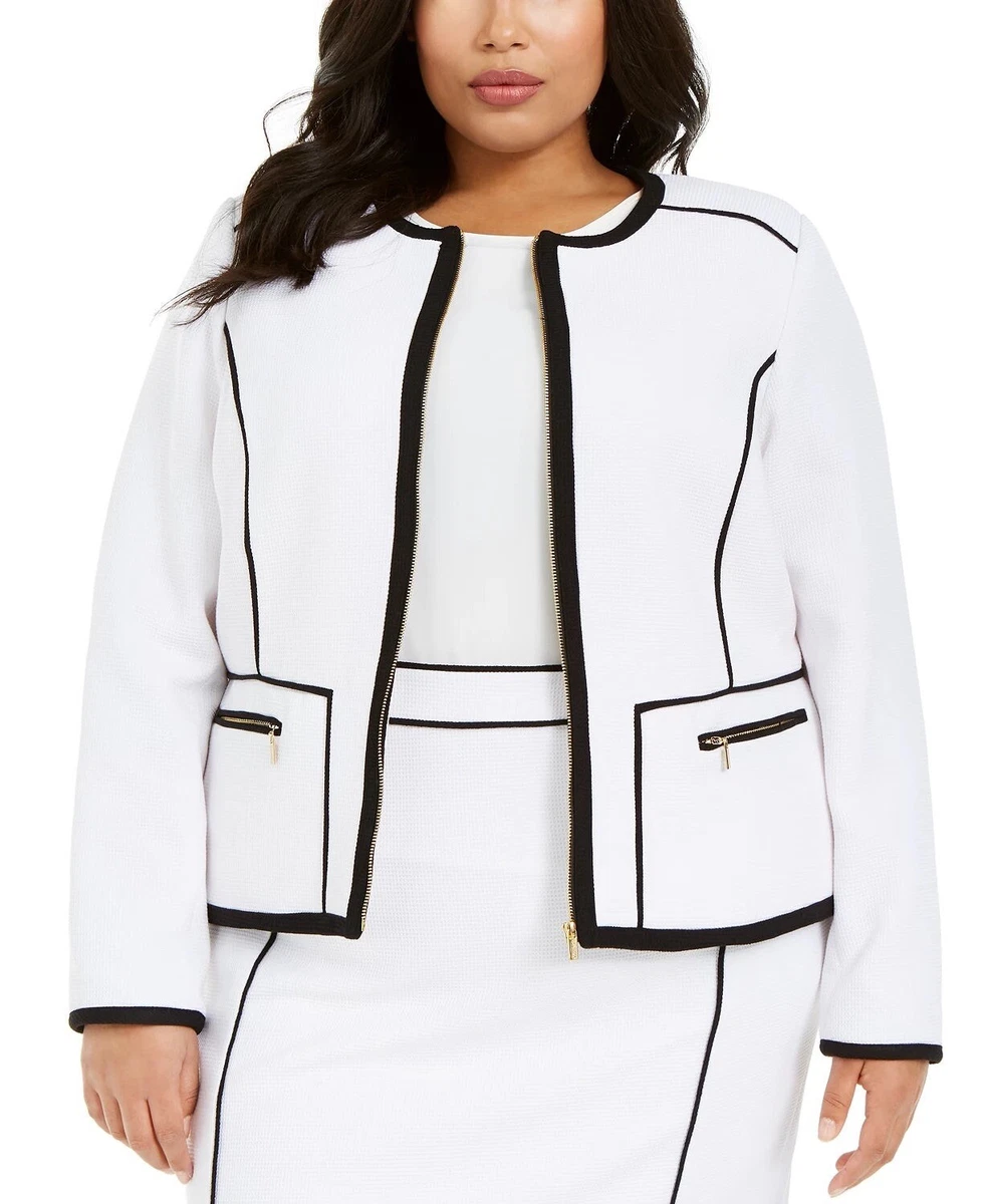 Calvin klein black top and white blazer