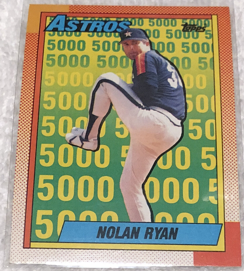 1990 Topps Nolan Ryan #4 5000 Strikeouts Baseball Card Houston