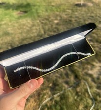 MOISSANITE TENNIS BRACELET 925 SILVER 12.8CW 4MM L7 11.7GWT