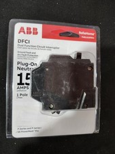 ABB DFCI Dual Function Circuit Breaker 15A 1 Pole Plug-On Neutral Arc/Ground