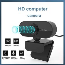 Webcam Computer Camera 1080P HD USB With Mic Auto Focus For PC Laptop Live Video