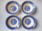 Set Of 4 Blue Willow Soup Cereal Bowls 6¼" Vintage Unmarked