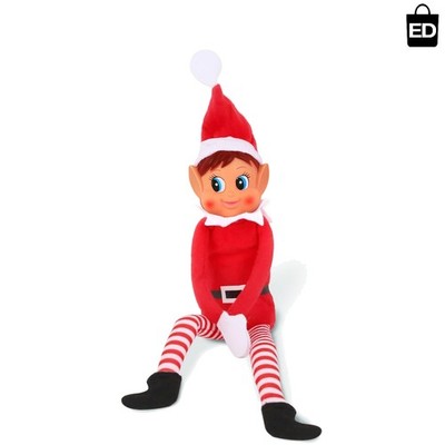 Delightful 12-Inch Plush Elf - Perfect Tabletop Companion for Christmas Cheer