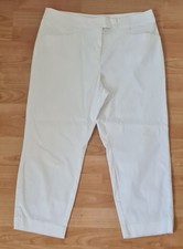 TU Woman White Capri Pants Crop Trousers Size 14 Waist 32" L22" Rise12
