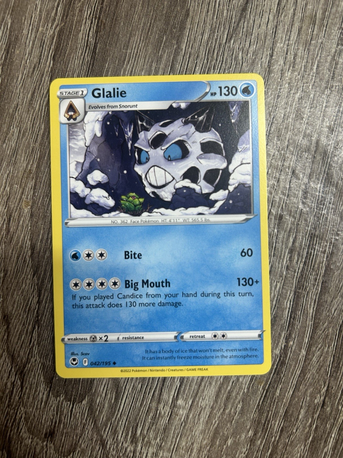 “Glalie” Pokemon Card