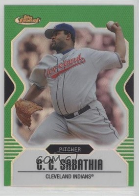 2007 Topps Finest Green Refractor 100/199 CC Sabathia #127 HOF fo7
