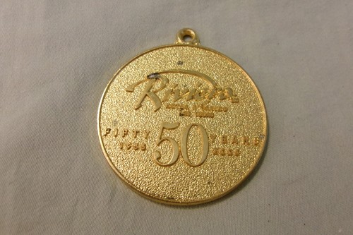 Gold Tone Medallion 50th Anniversary Riviera Hotel & Casino Las Vegas 1955-2005