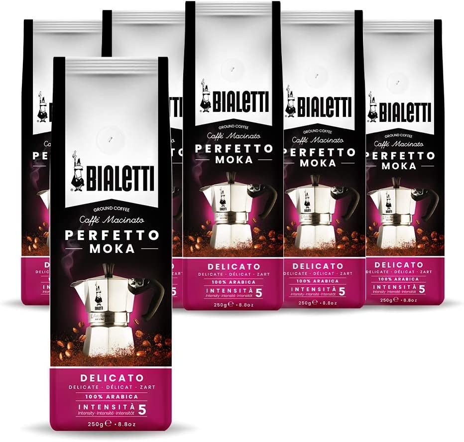 Café moulu Bialetti Delicato pour moka lot de 6 paquets de 250g