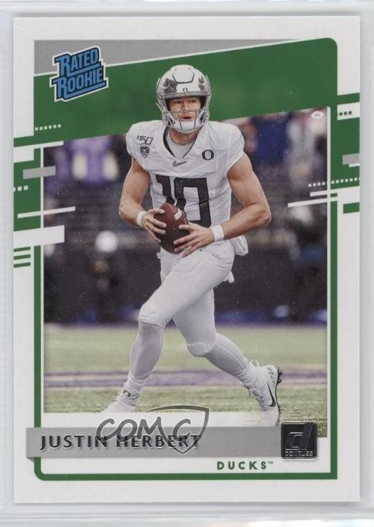 2020 Panini Chronicles Draft Picks Donruss Rated Rookies Justin Herbert #4 RC
