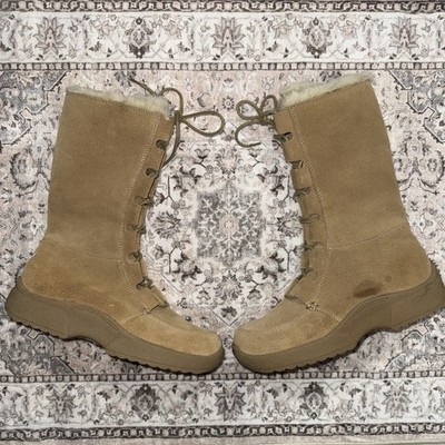 NWOB - REPORT Krusade Tan Beige Suede Chunky Winter Lace-Up Women's Boots Size 8