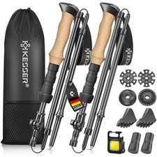KESSER® Nordic Walking Stöcke Wanderstöcke Alu/Carbon Teleskop Trekkingstöcke