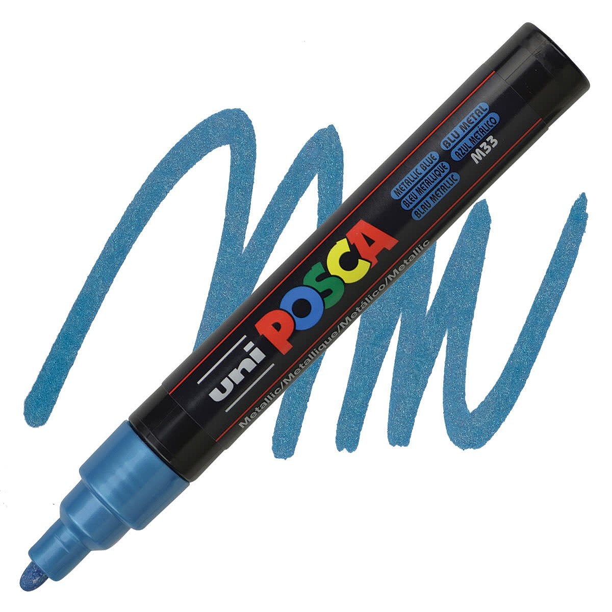 Posca Markers, Paint Marker, Metallic Blue, 5M Medium Tip, Opaque