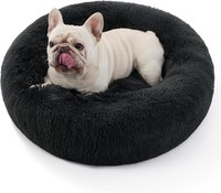 Hundebett Waschbar Flauschig Ø 70 Cm PlüSch Katzenkissen Rund Dunkelgrau Hunde