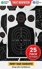 25 Paper Shooting Targets Gun Range Pistol Rifle Bulk Pack Silhouette 12x18
