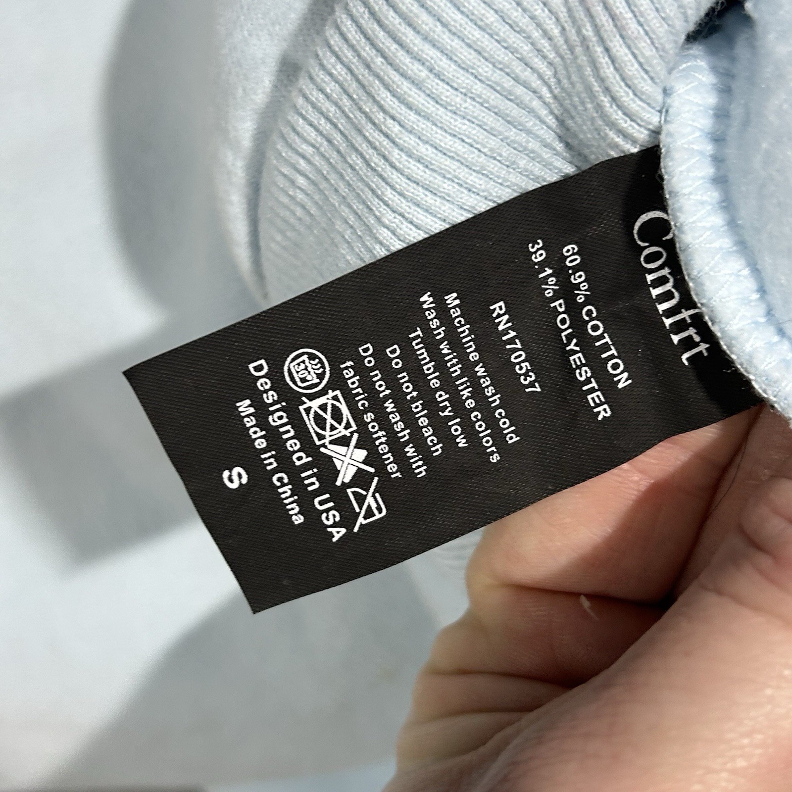 Comfrt Minimalist Hoodie Sky Blue Hoodie Unisex Size Small Oversized #1399