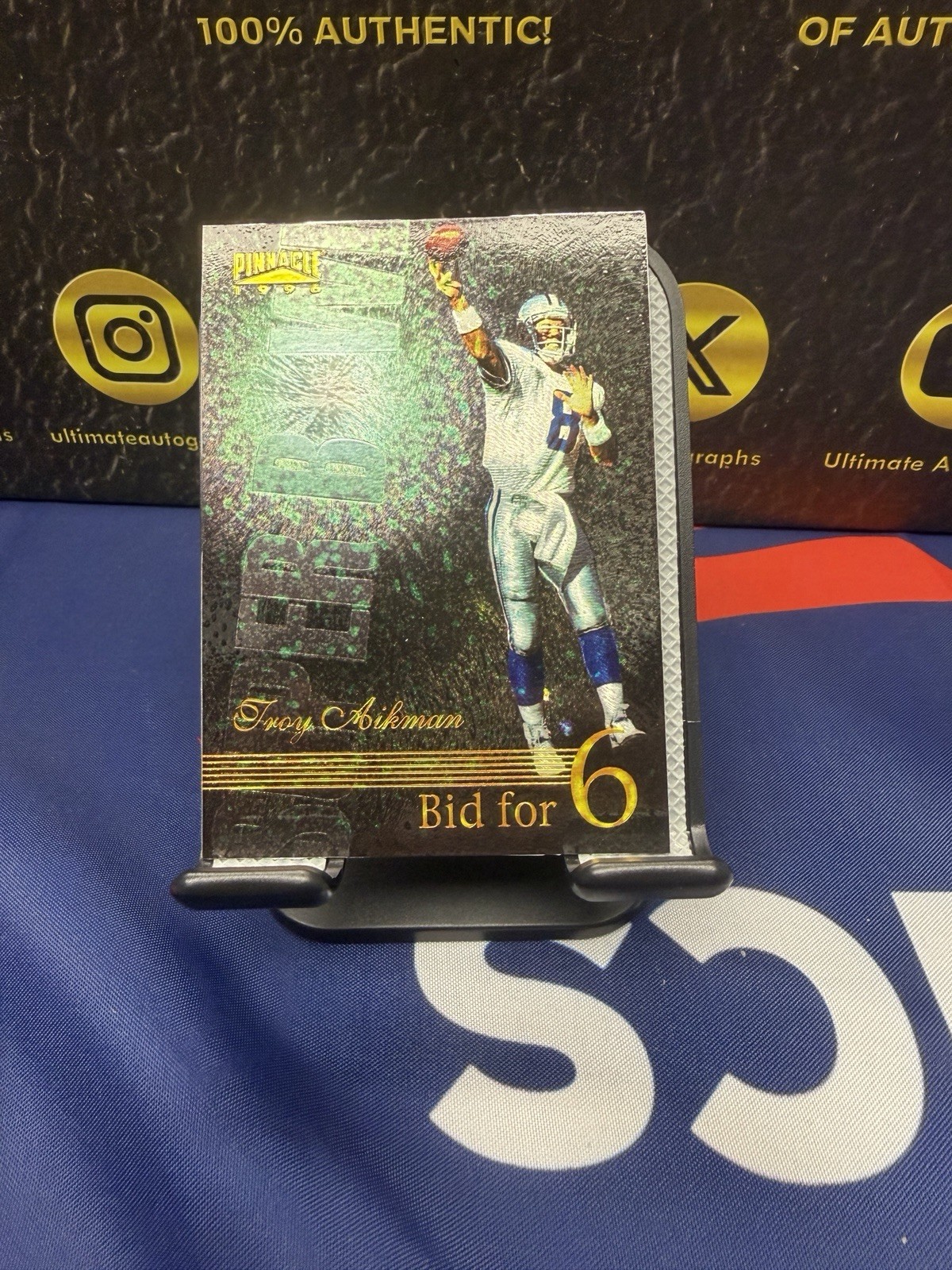 TROY AIKMAN 1996 PINNACLE #183 BID FOR 6 SUPER BOWL TROPHY COLLECTION