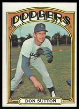 1972 Topps #530 Don Sutton Los Angeles Dodgers