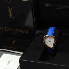 Near MINT Yves Saint Laurent 05F Heart Quartz 30mm Ladies Watch Full Set w/ Box