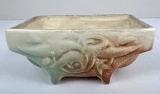 Vtg 1945 McCoy Pottery Rustic Fernery Window Planter 4.5” Brown & Turquoise