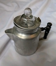 Antique Mini Percolator Coffee Pot Aluminum V...