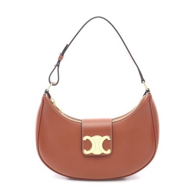 Celine Ava Triomphe Medium Shoulder Bag Women Brown One Size