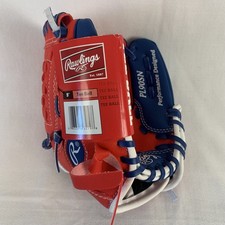 Rawlings Tee Ball Glove Player Series PL90SN 9  Right Hand Throw Red Blue NEW 