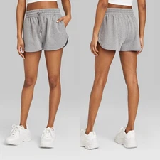 Large - Womens High-Rise Dolphin Shorts - Wild Fable - Gray