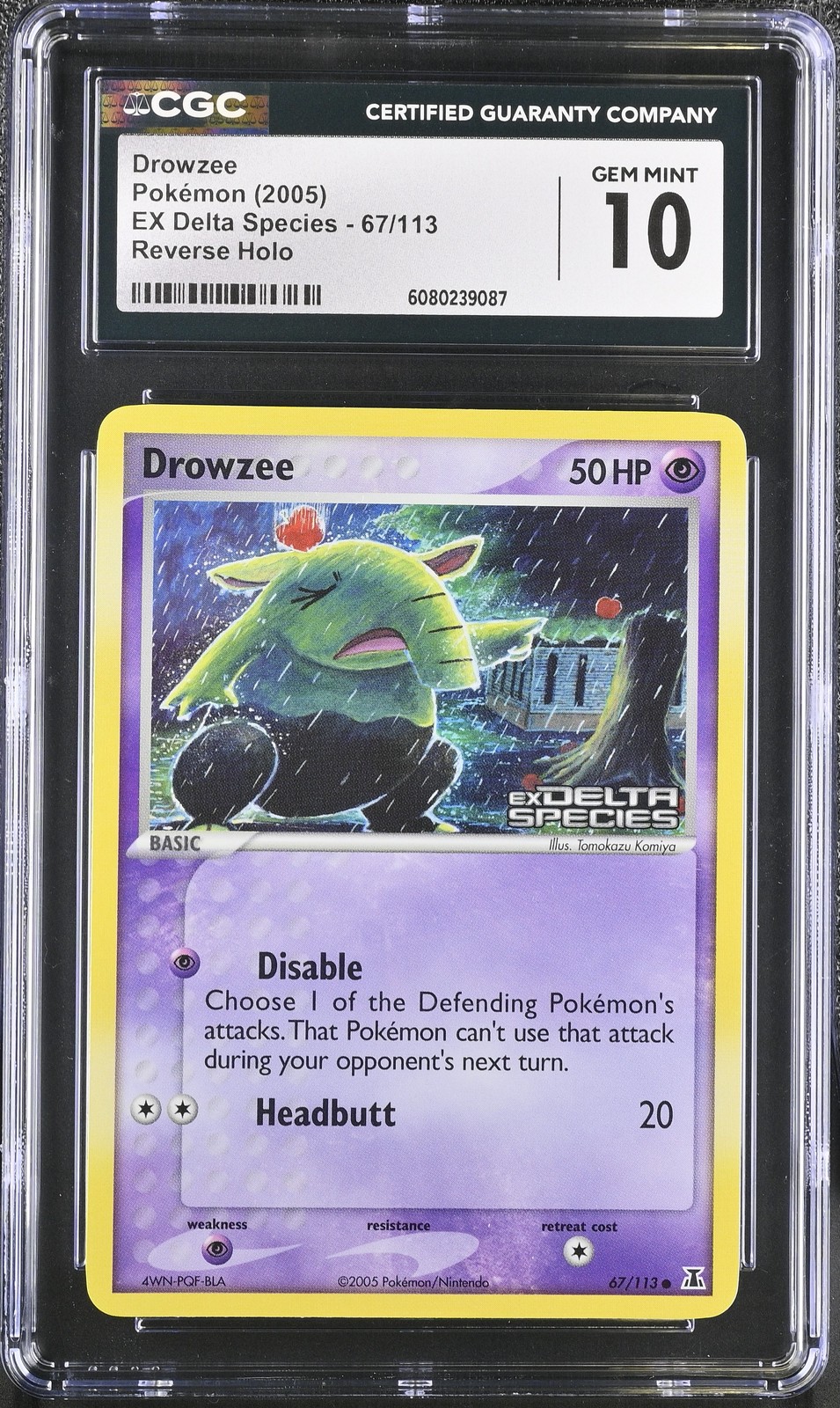 CGC 10 Drowzee EX Delta Species 67/113 Reverse Holo Stamped Pokemon Card