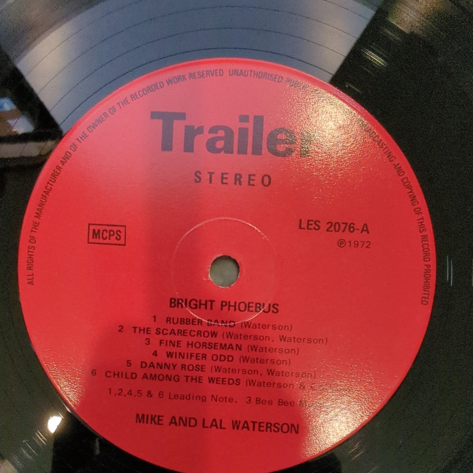Lal & Mike Waterson ‎Bright Phoebus 1st Press 1972 UK Vinyl  Trailer LES 2076