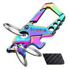 Dexnor Heavy Duty Key Chain Bottle Opener, Carabiner Key Ring Clip Car Key Fob