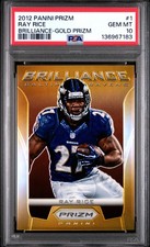 2012 PANINI PRIZM BRILLIANCE GOLD PRIZM #1 RAY RICE 7/10 PSA 10
