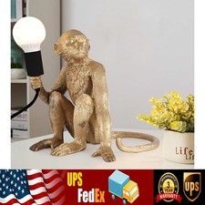 Gold Monkey Table Lamp Sitting Monkey Light Bedroom Monkey Table Light Gift