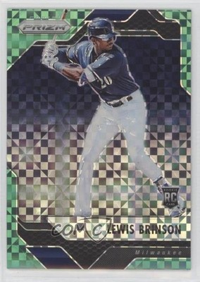 2017 Panini Chronicles Green Power Prizm 9/49 Lewis Brinson #17 Rookie RC 10k8