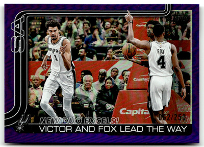 Topps NBA Flagship 2025 No. 300 Victor Wembanyama De'Aaron Fox Purple 62/250