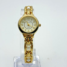 Willow Bay Watch White Dial Gold Tone Pearl B...
