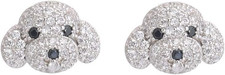 Cute Dog 925 Sterling Silver Cubic Zircoina Post Stud Earrings for Girls Teens W