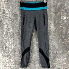 Lululemon Size 4 Athleisure Casual Leggings Heather Gray Pull On Stretch Zipper