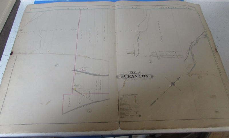 1898 SCRANTON PA  -  ATLAS PLATE 13  -  32 x 22