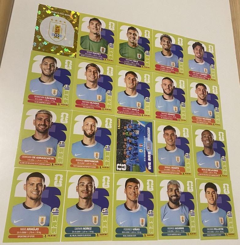 20x Uruguay Complete Swiss Edition Green 2026 World Cup United Edition Panini