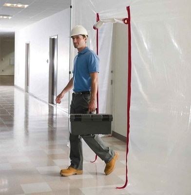 ZipWall Heavy-Duty Dust Barrier Zipper 12-Pack 7 ft Clear/Red 