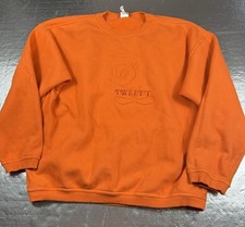 Vintage Six Flags 1999 Warner Bros Tweety bird Orange Crewneck Size XL VTG 90s