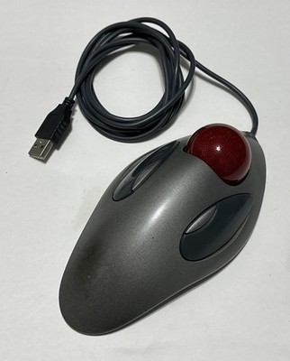Logitech T-BC21 USB Wired Optical Trackman Marble Mouse Trackball Tested Working