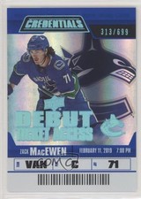 2019 Upper Deck Credentials Debut Ticket Access 313/699 Tier 2 Zack MacEwen 01ks