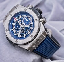 Hublot Big Bang Unico Titanium Blue 45 mm $21K MSRP Chronograph 411.NX.5179.RX 6