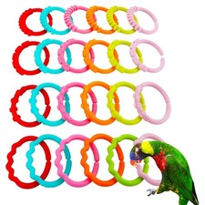 24 Pcs Bird Chewing Toy Parrot Plastic Large Link DIY Cage Accessories MULTI