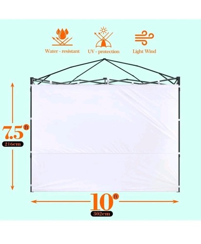 Canopy Sunwall Sidewall Gazebos Tent Waterproof for 10x10ft Pop up Canopy Str... - Picture 5 of 10
