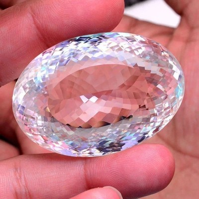 250 Ct STUNNING Natural White Sapphire Oval Shape Loose Gemstone Certified