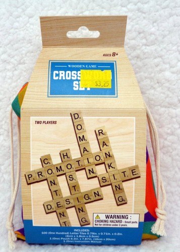 Crossword Set Wooden Game in Drawstring Pouch (NEW) - Picture 3 of 3