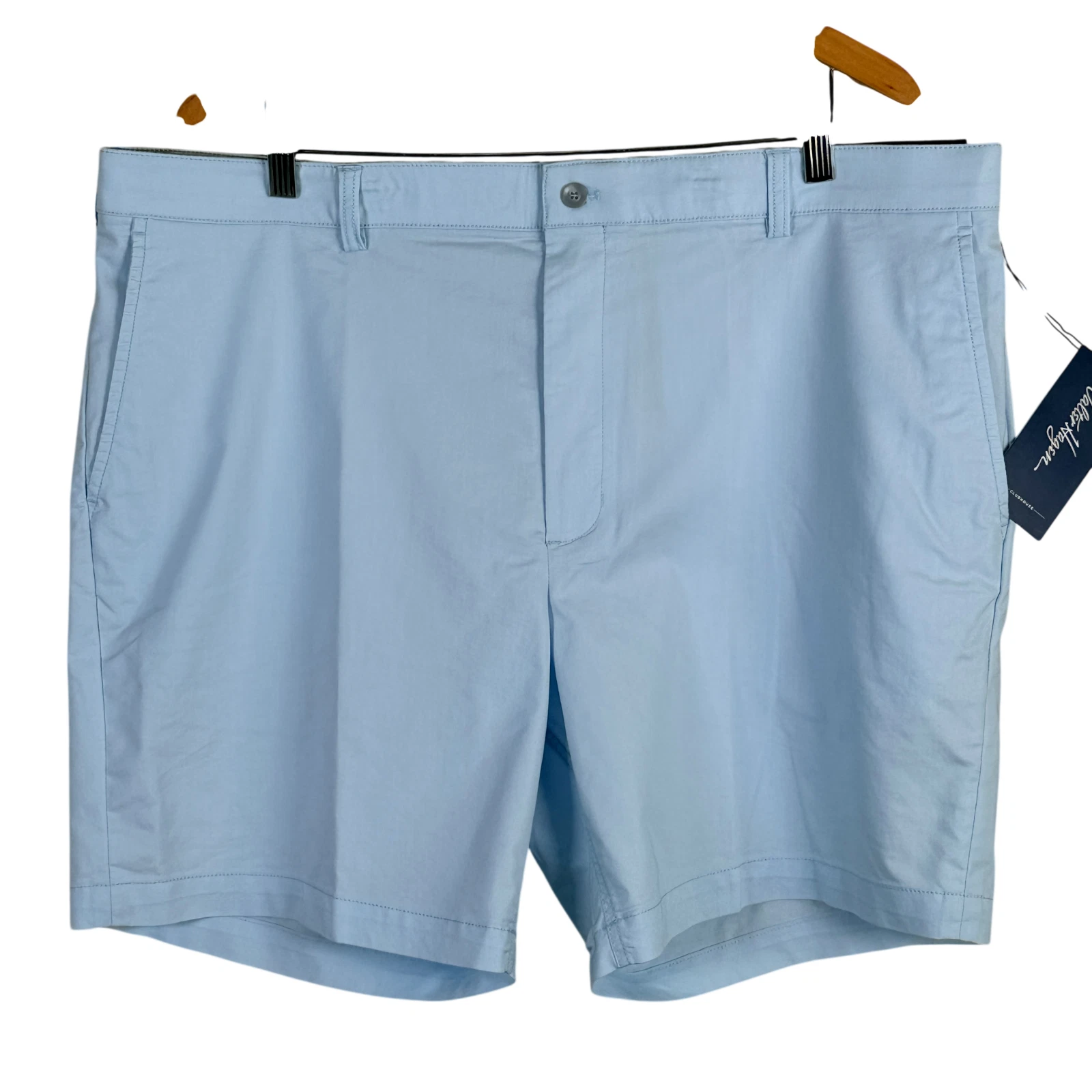 NEW Walter Hagen Clubhouse Chino Shorts Golf Soft Blue Mens 40 8" Ins. $70